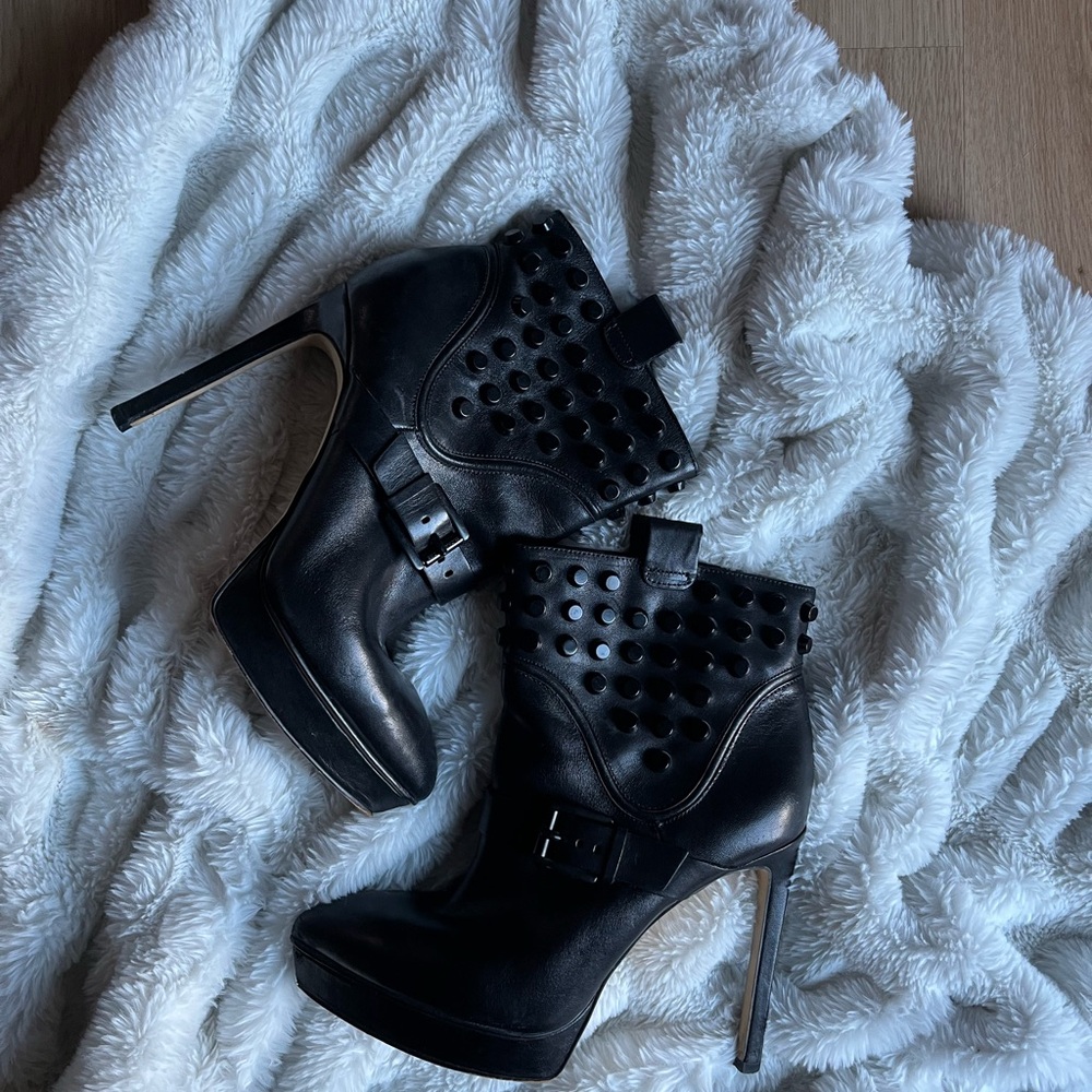 Michael Kors Black Studded Heeled Boots